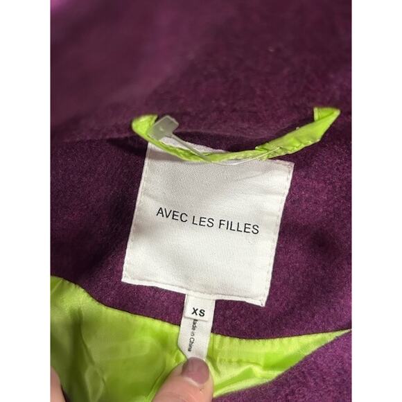Avec Les Filles Womens Longline Jacket Coat Long Sleeve Button Up Purple Size XS - Picture 6 of 10